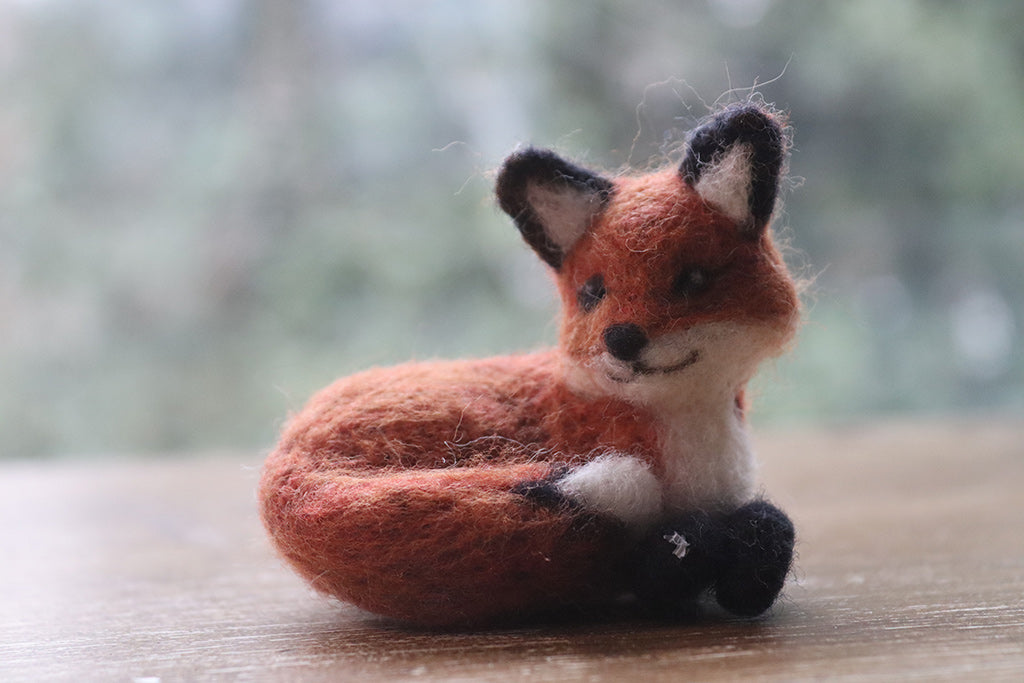 Sitting Fox Felt Art