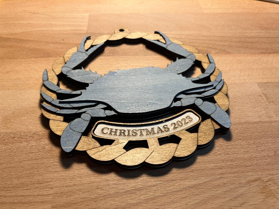 Virginia Blue Crab Christmas Ornament
