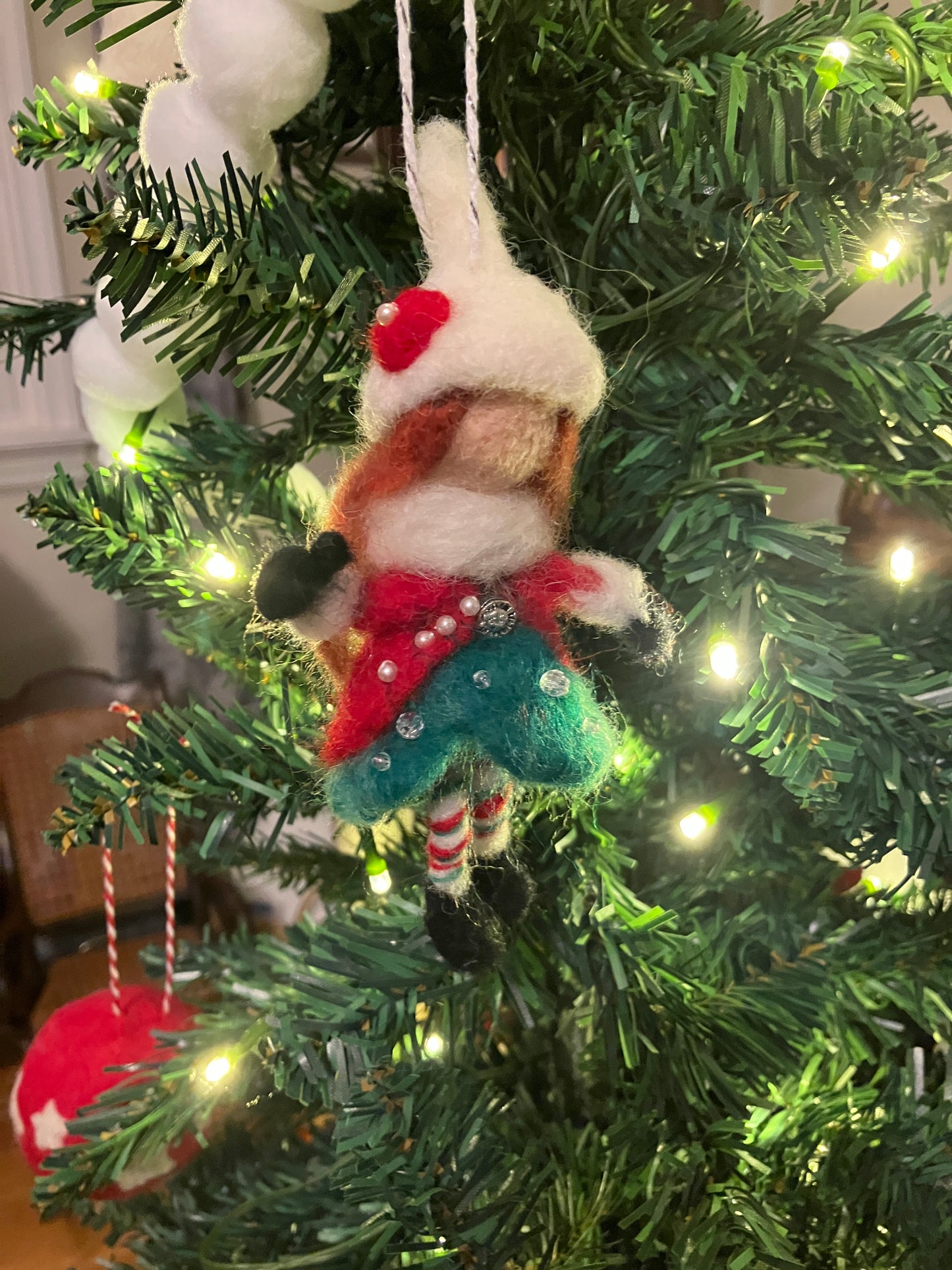 Christmas Angel Fairy Needle Felted Ornament