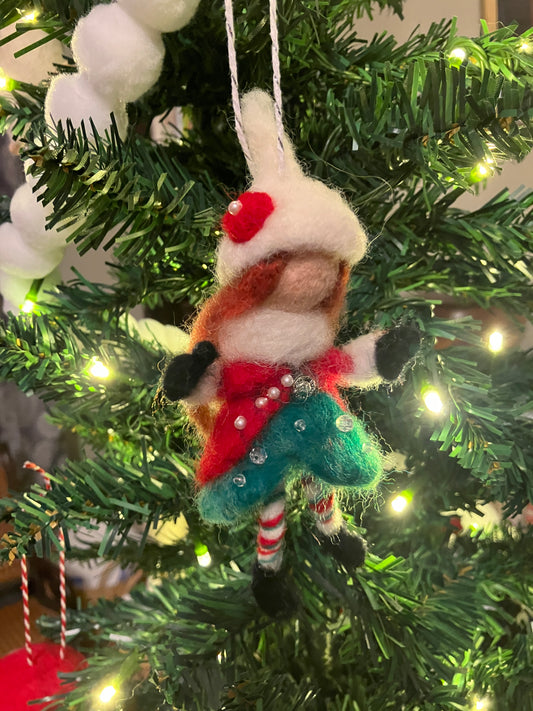 Christmas Angel Fairy Needle Felted Ornament