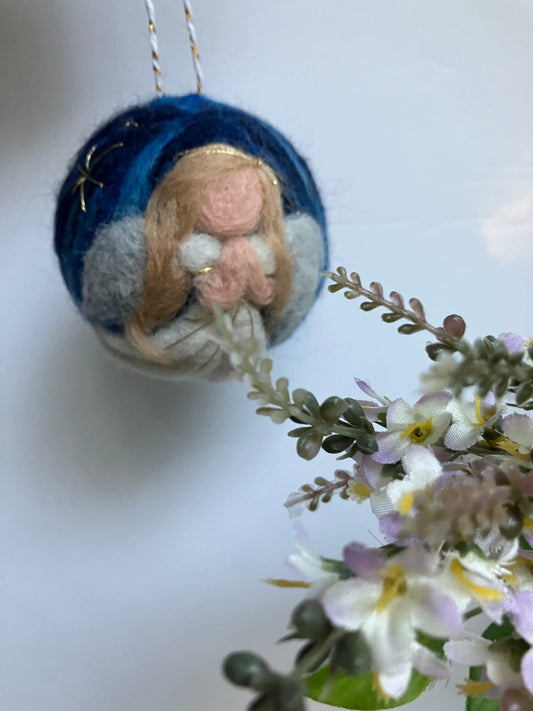 Angel Ball Needle Felted Ornament