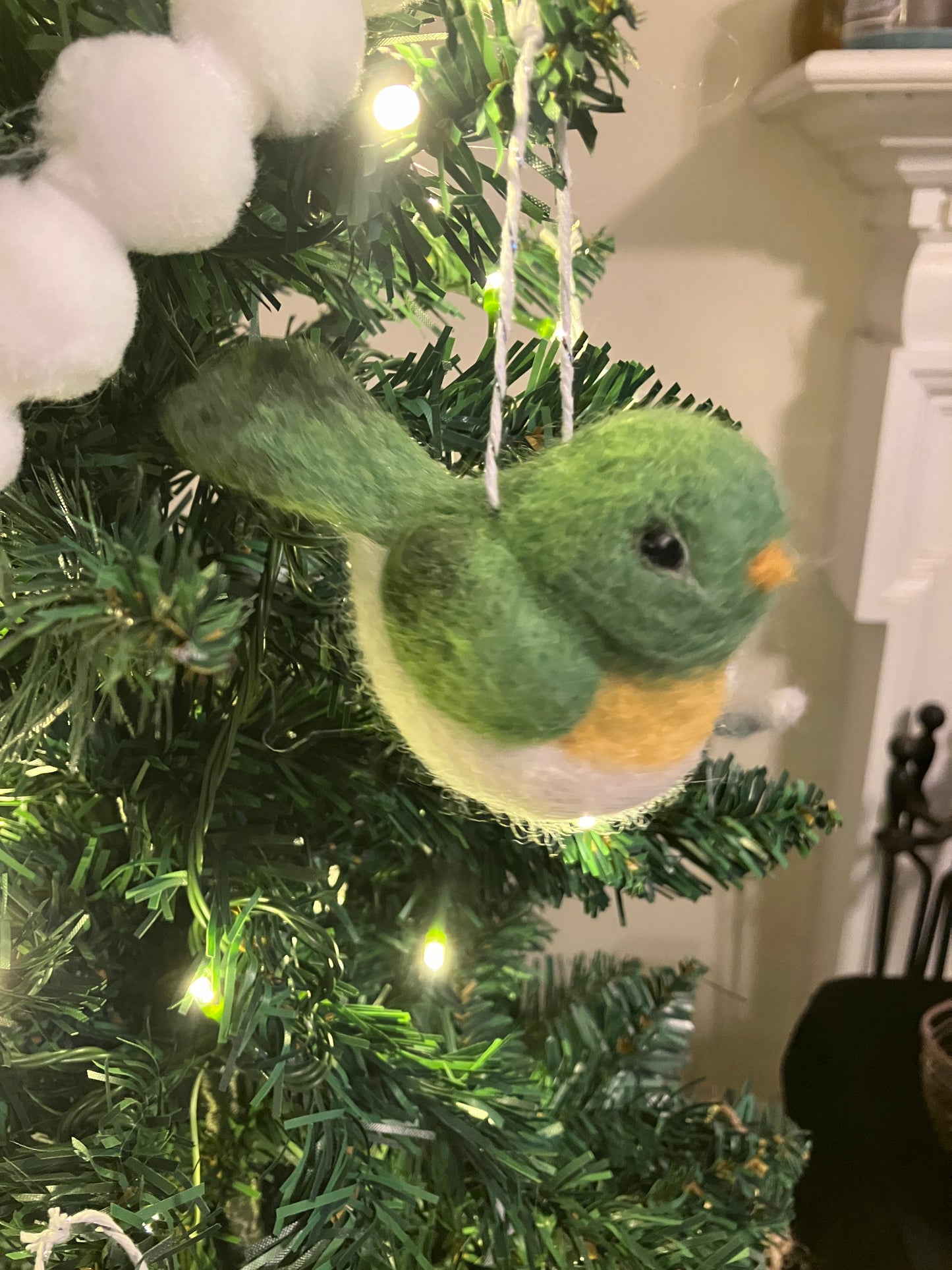 Parakeet Bird Needle Felted Ornament