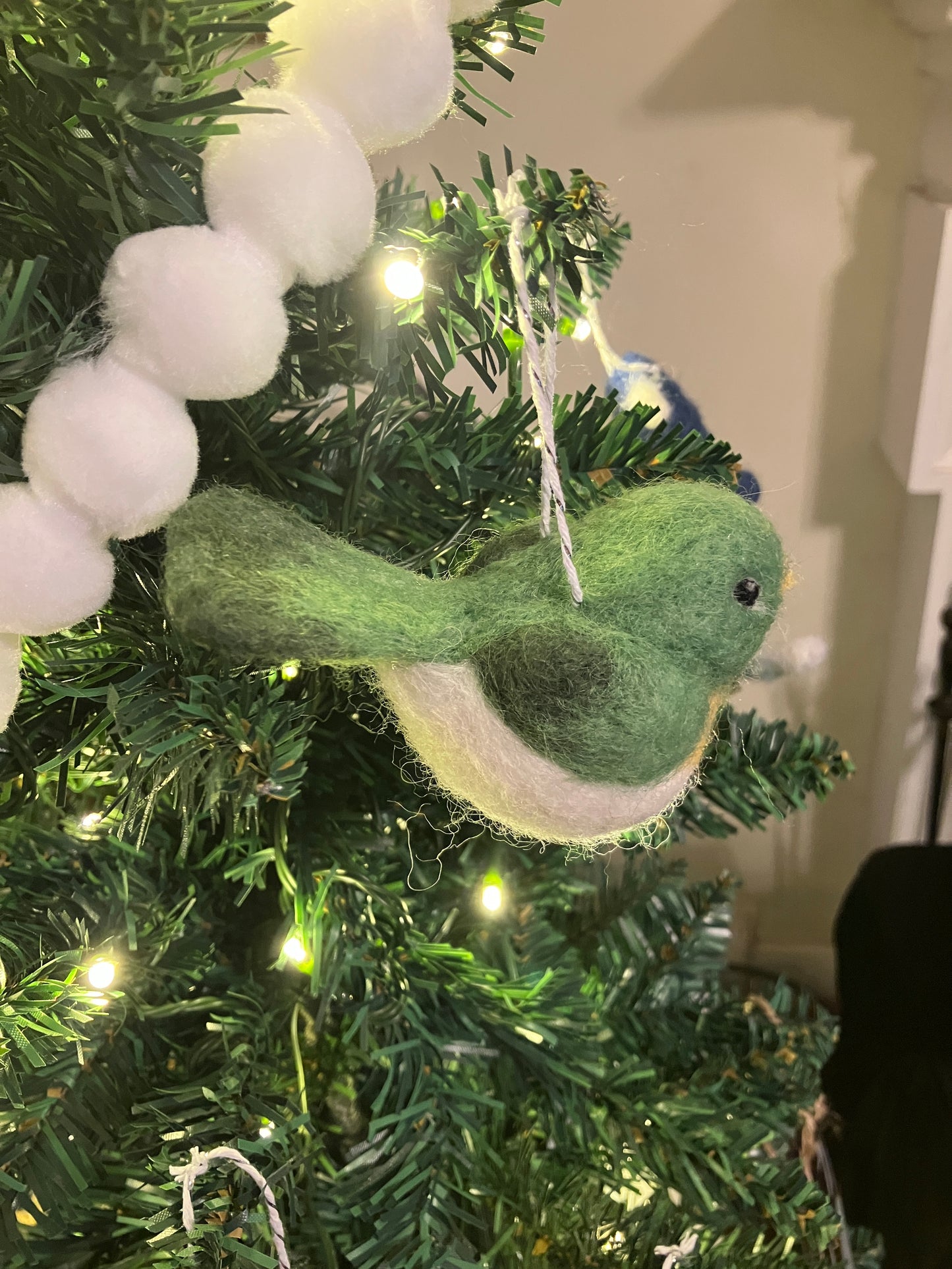 Parakeet Bird Needle Felted Ornament