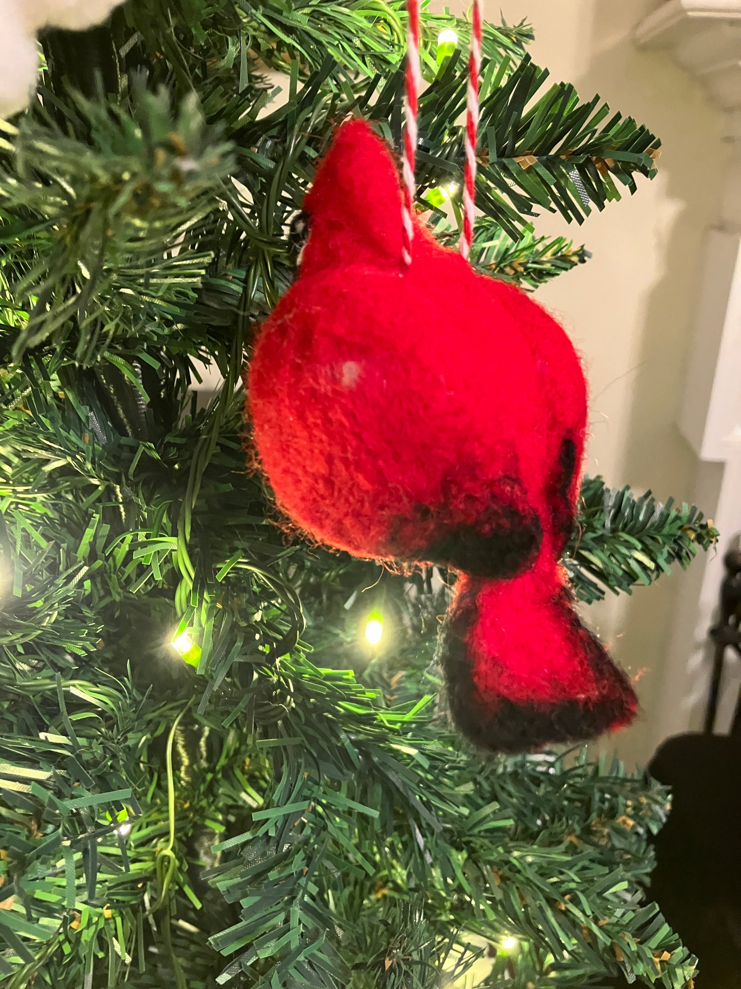 Cardinal Bird Needle Felted Ornament