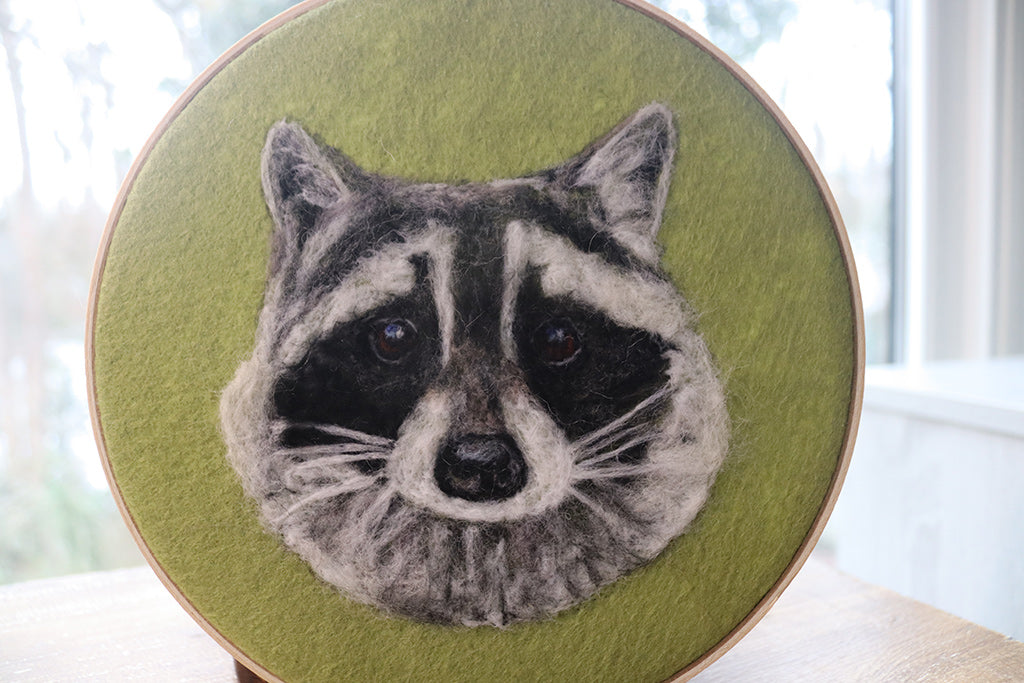 Rocky Racoon Felt Portrait