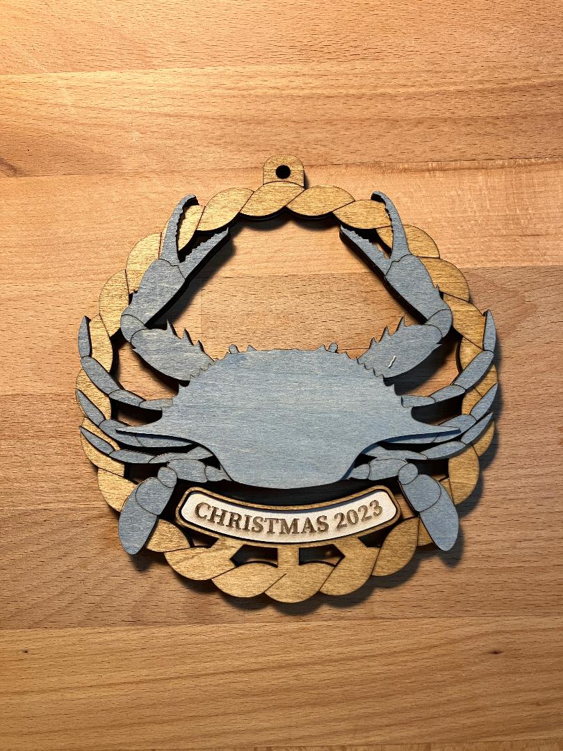 Virginia Blue Crab Christmas Ornament