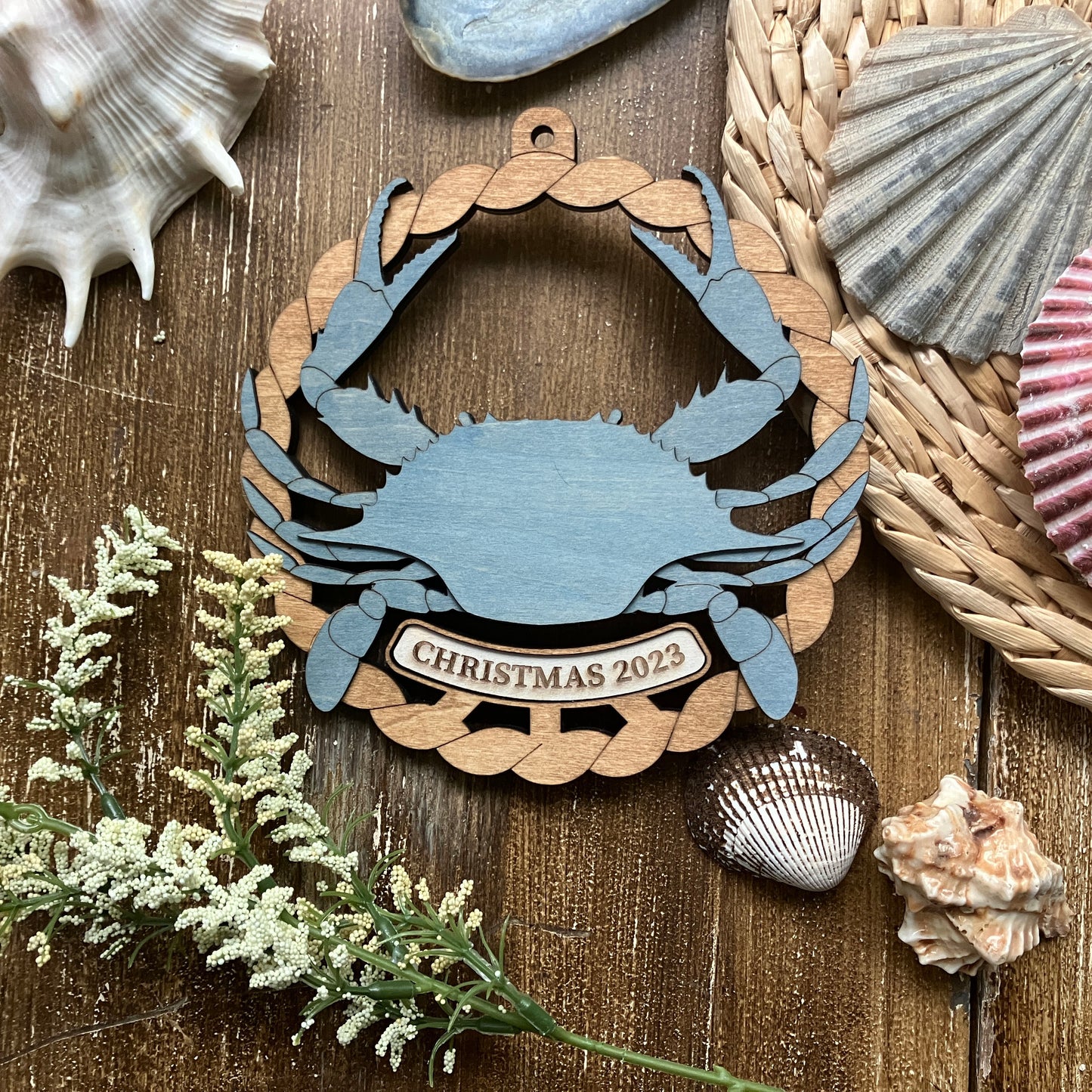 Virginia Blue Crab Christmas Ornament