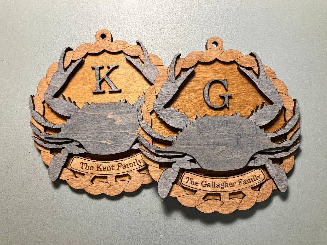 Custom Wood Crab Ornament